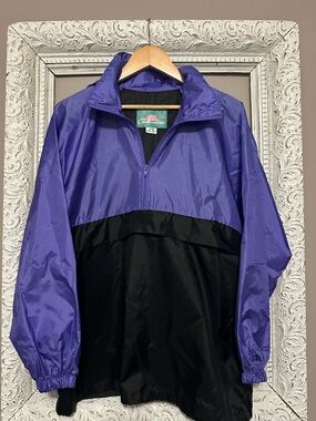 VTG 90s Lady Foot Locker Colorblock Half Zip Windbreaker Jacket Size M